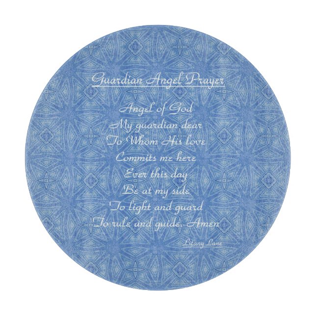 Guardian Angel Prayer Blue Schneidebrett (Vorderseite)