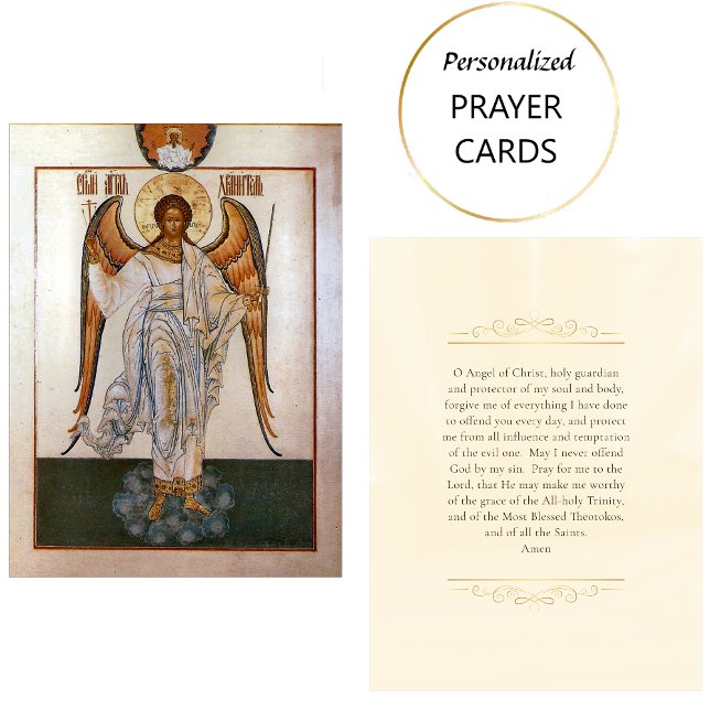 Guardian Angel Prayer Card Orthodox Christlich Platzkarte (Von Creator hochgeladen)