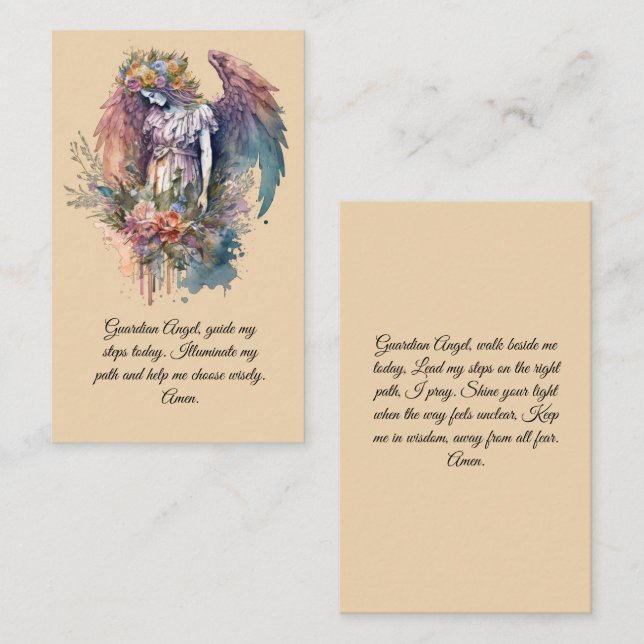Guardian Angel Prayer Card Visitenkarte (Vorne/Hinten)