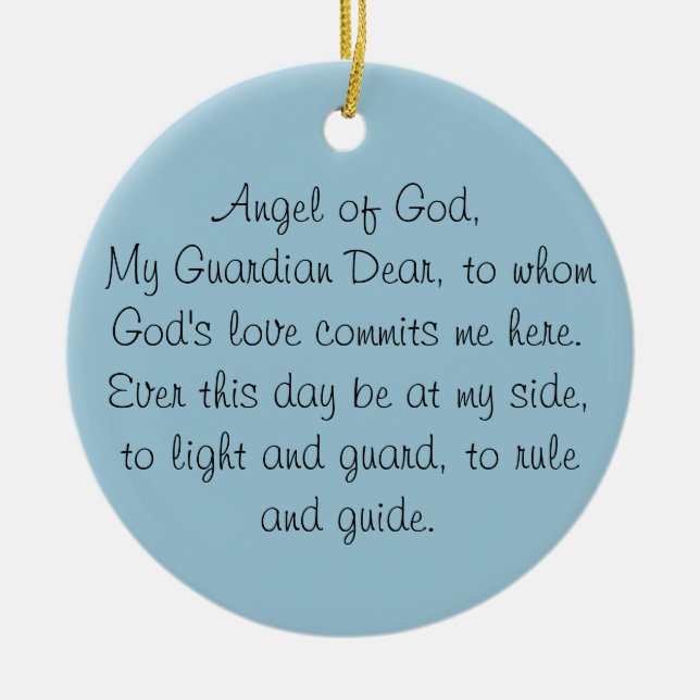 GUARDIAN ANGEL PRAYER ORNANATION KERAMIKORNAMENT (Vorne)