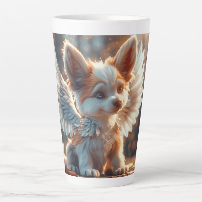 Guardian Angel Puppy Digital Art Milchtasse (Vorderseite)