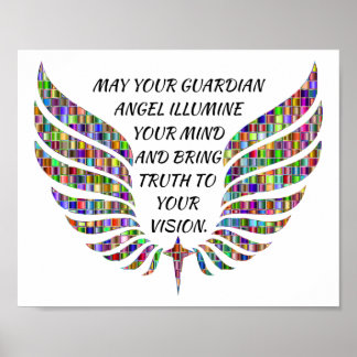 Guardian Angel Quote/Engel Wings Poster