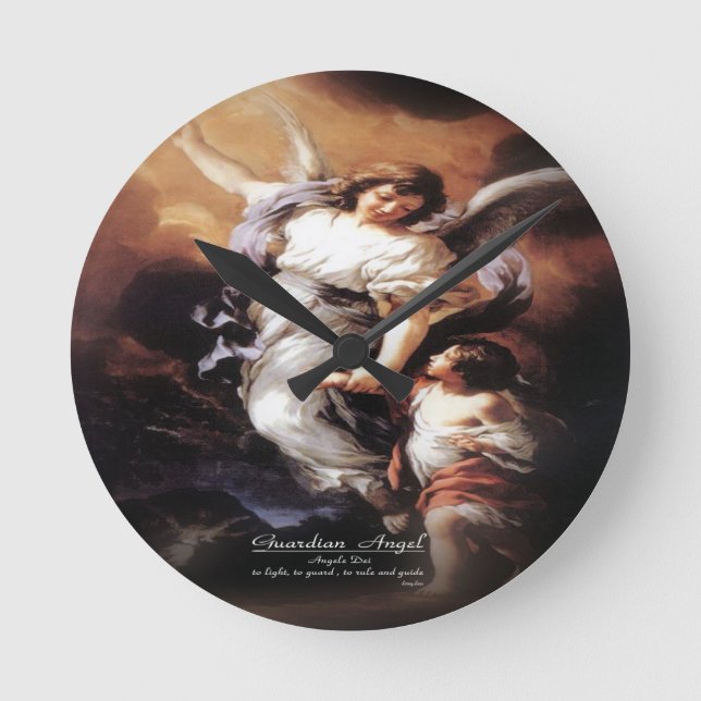 Guardian Angel Runde Wanduhr (Vorderseite)