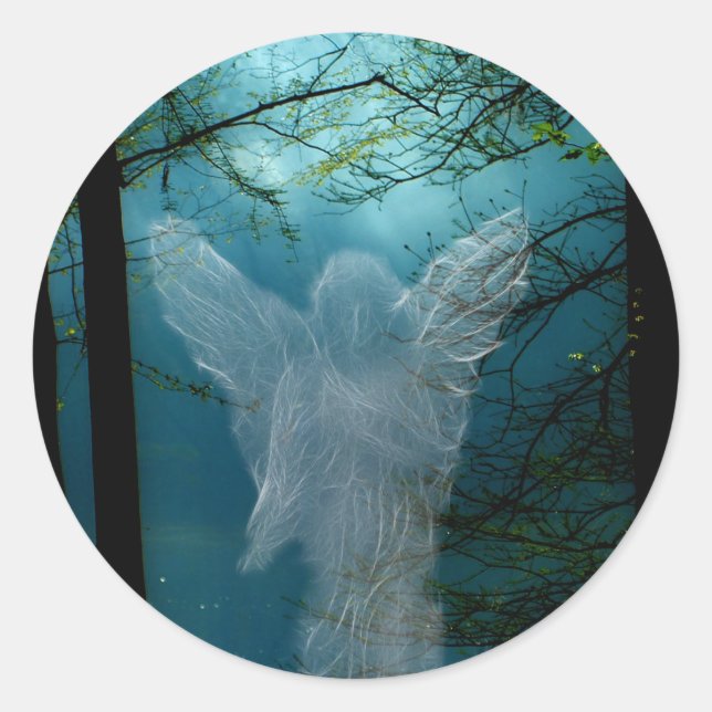 Guardian Angel Runder Aufkleber (Vorderseite)