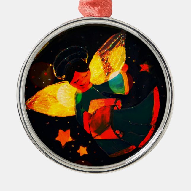 Guardian Angel Tree Ornament Aus Metall (Vorne)