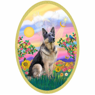 Guardian Angel und Deutscher Hirte Freistehende Fotoskulptur