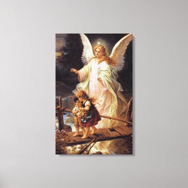 Guardian Angel und Kinder Leinwanddruck (Vorderseite)