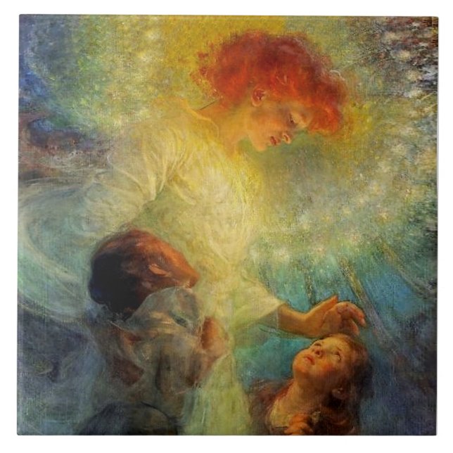 "Guardian Angel" von Franz Dvorak Fliese (Vorderseite)