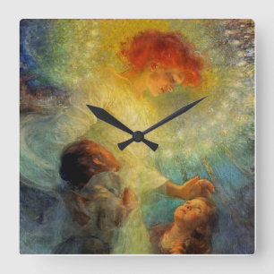 "Guardian Angel" von Franz Dvorak Quadratische Wanduhr