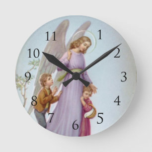 Guardian Angel Wall Clock with Numbers Runde Wanduhr