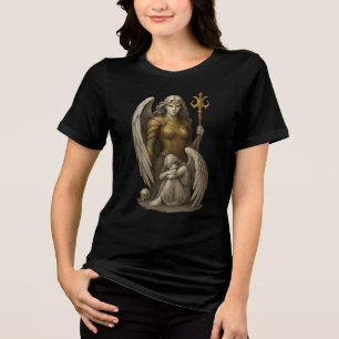 Guardian Angel with Golden Armor Artwork Tri-Blend Shirt