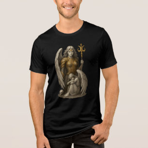 Guardian Angel with Golden Armor Artwork Tri-Blend Shirt