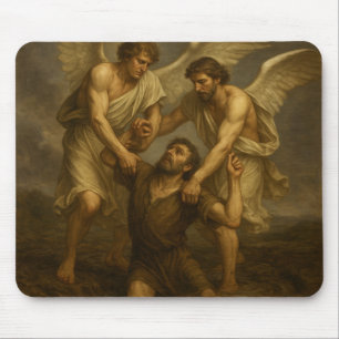 Guardian Angels Ein Mann aus Verzweiflung heben Mousepad