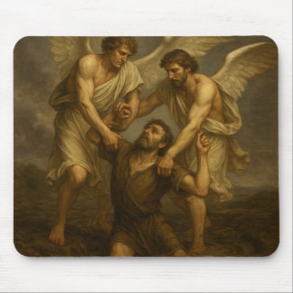 Guardian Angels Ein Mann aus Verzweiflung heben Mousepad