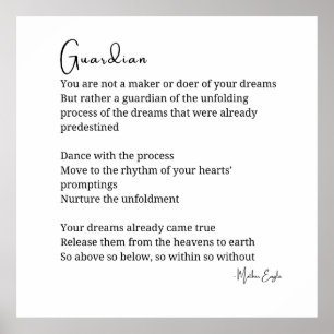 Guardian Comfort Ermutigung Gedicht Wand Kunst