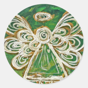 Guardian Green Angel Art Custom Stickers