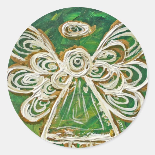 Guardian Green Angel Art Custom Stickers (Vorderseite)
