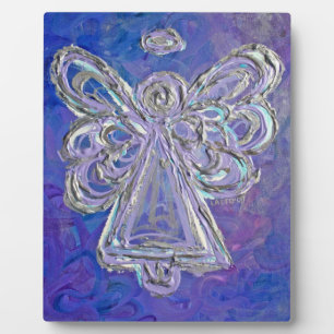Guardian Lila Angel Malerei Kunstgift Plaque Fotoplatte
