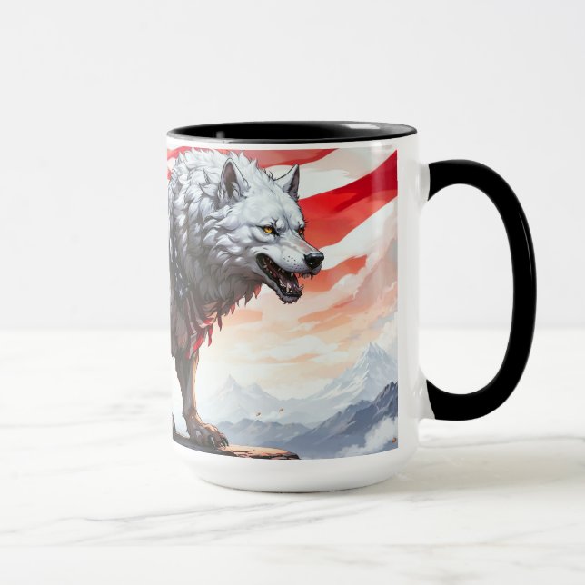 "Guardian of Freedom: The Patriotic Wolf" Tasse (Rechts)