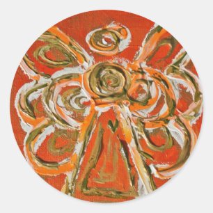 Guardian Orange Angel Art Custom Stickers