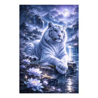 Guardian White Tiger – Silent Strength and Gentle Fotodruck