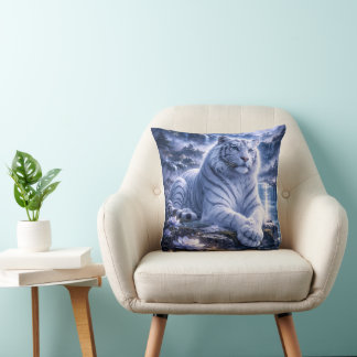 Guardian White Tiger – Silent Strength and Gentle Kissen