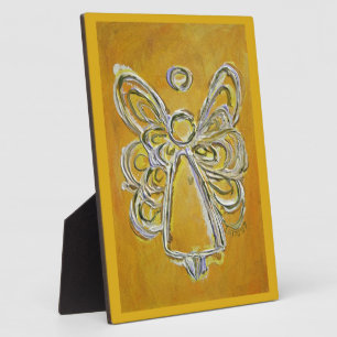 Guardian Yellow Angel Painting Art Gift Plaque Fotoplatte