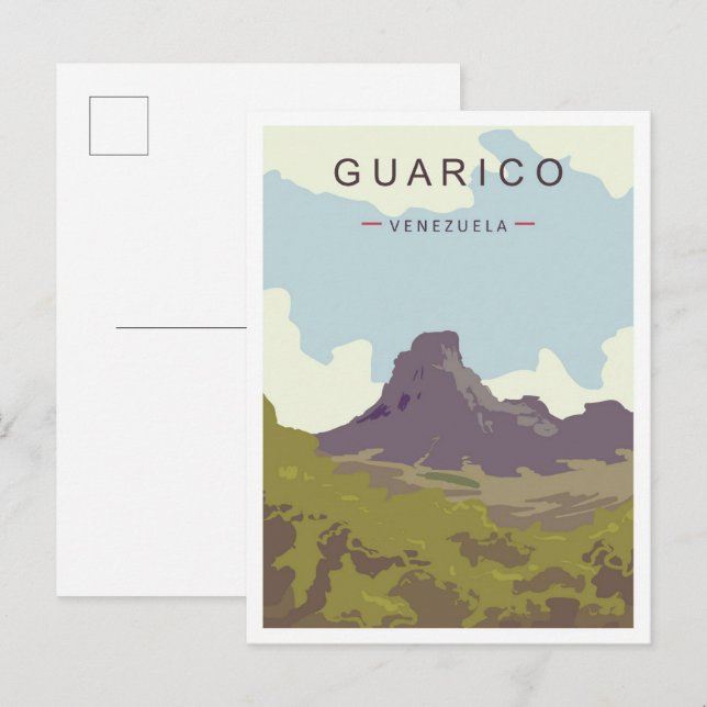 Guarico Venezuela Art Vintage Reise Illustration Postkarte (Vorne/Hinten)