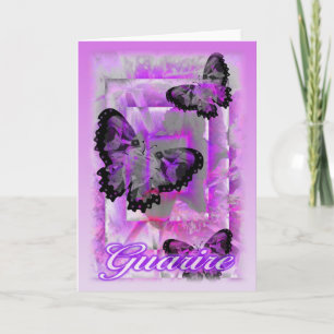Guarire-Thank You Italian Butterfly Card -blank Dankeskarte