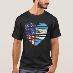 Guatemala Amerikanisch Angebautes Herz USA Patriot T-Shirt