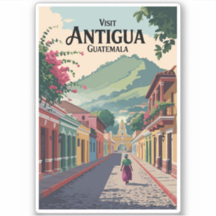 Guatemala Antigua Illustration Reisen Vintag Aufkleber
