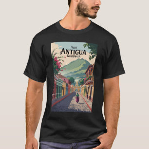 Guatemala Antigua Illustration Reisen Vintag T-Shirt