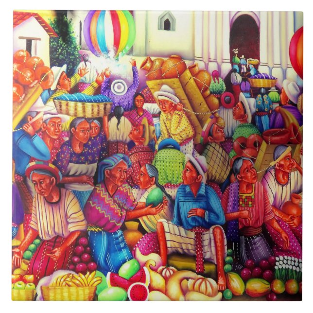 Guatemala Art Keramik Tile Fliese (Vorderseite)