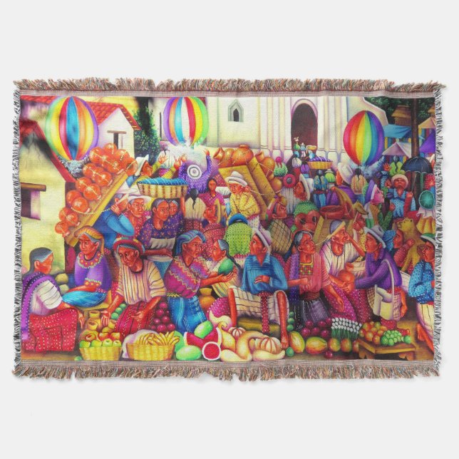 Guatemala Art Throw Blanket Decke (Vorderseite)
