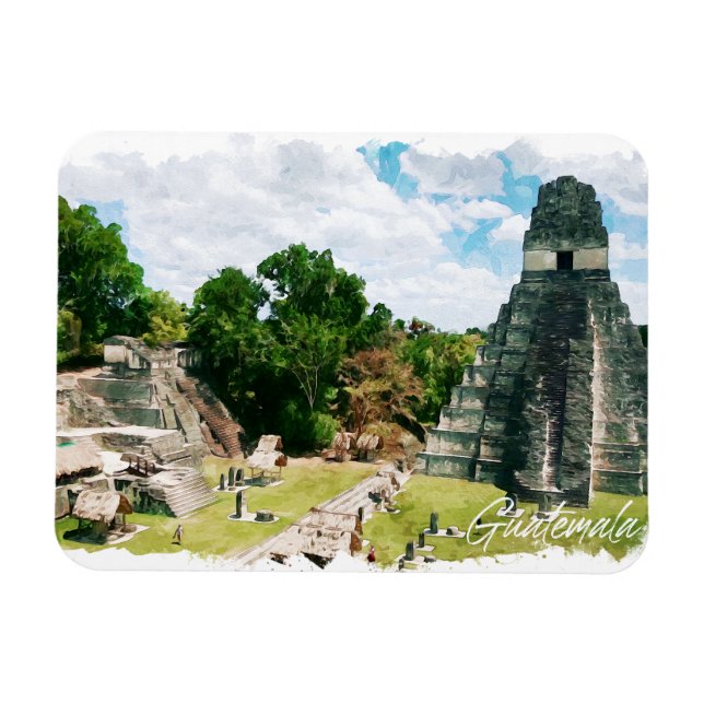 Guatemala Aztec Temple Travel Magnet (Horizontal)
