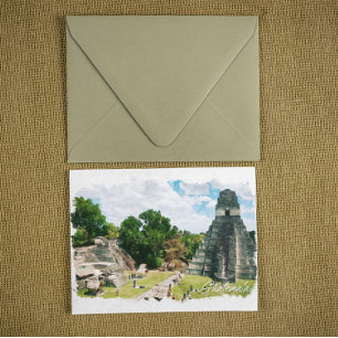 Guatemala Aztec Temple Travel Postkarte