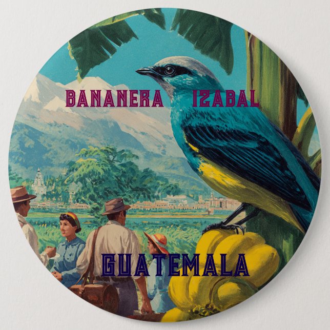 GUATEMALA, BANANERA IZABAL Retro poster Button (Vorderseite)