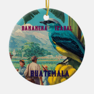 GUATEMALA, BANANERA IZABAL Retro poster Keramik Ornament