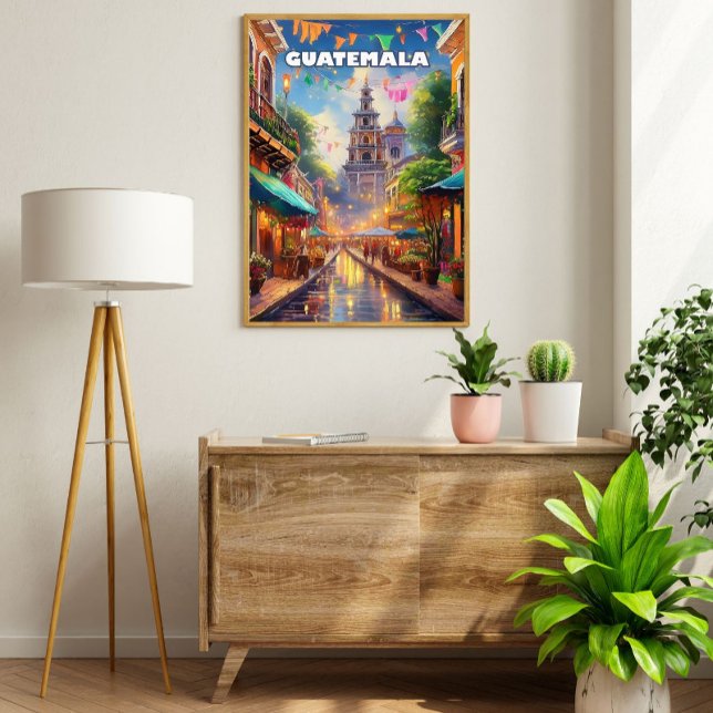 Guatemala Ciudad, zwischen Vulkanen und lebendigem Poster (Poster Guatemala pour décorer la maison )