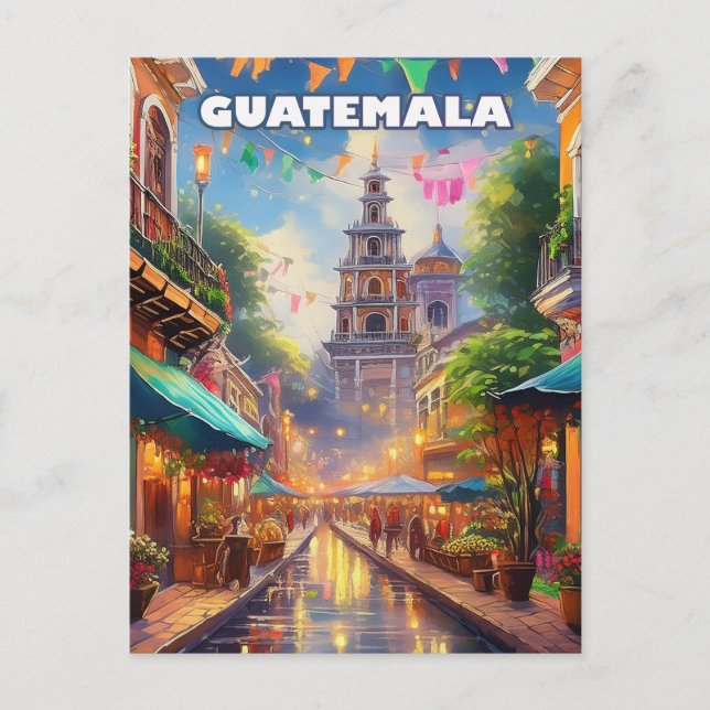 Guatemala Ciudad, zwischen Vulkanen und lebendigem Postkarte (Vorderseite)
