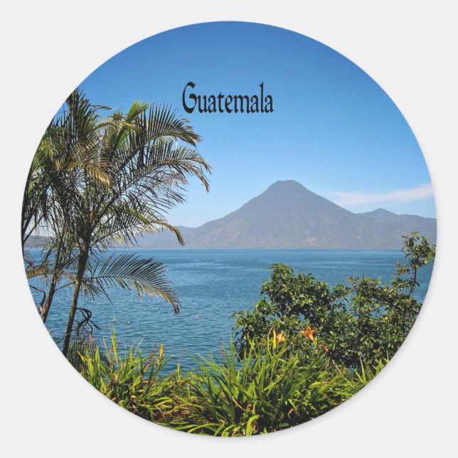 Guatemala, die wunderschöne Landschaft der Natur Runder Aufkleber (Vorderseite)