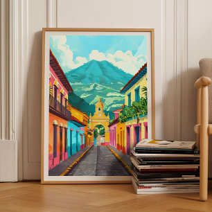 Guatemala Druck Guatemala Illustration Guatemala Poster