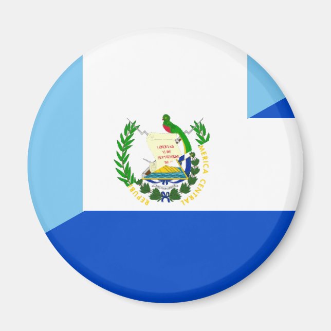 Guatemala el salvador Halbflaggenland Symbol Magnet (Vorne)