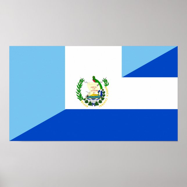 Guatemala el salvador Halbflaggenland Symbol Poster (Vorne)