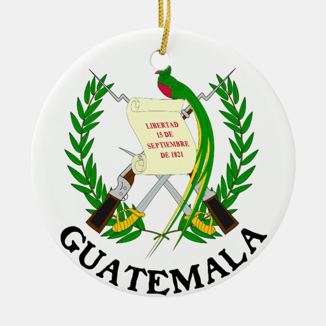 GUATEMALA - Emblem/Fahne/Wappen/Symbol Keramik Ornament (Vorne)