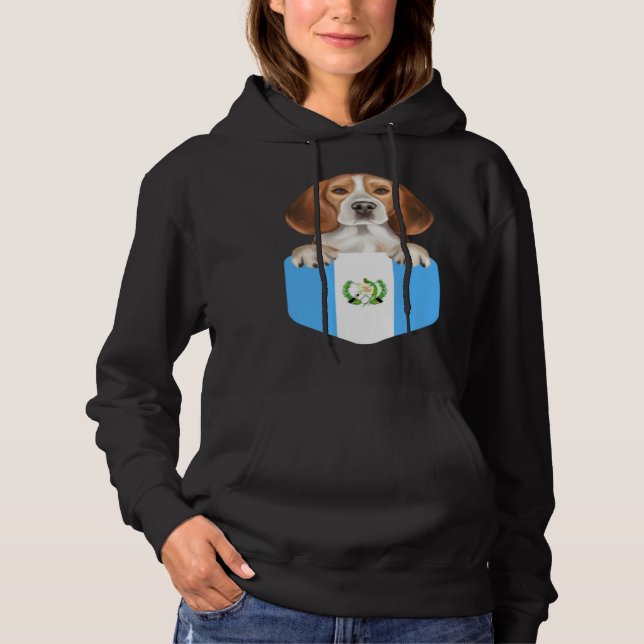 Guatemala Flag Beagle Dog In Pocket Hoodie (Vorderseite)