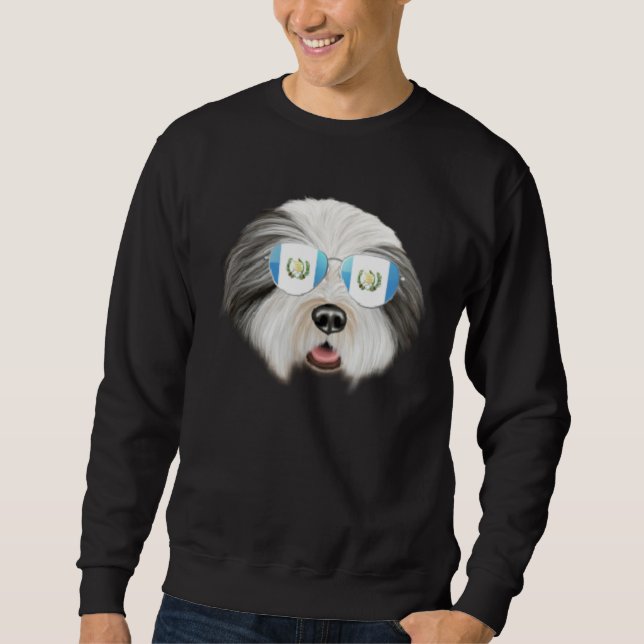 Guatemala Flag Bearded Collie Dog Guatemala Pocket Sweatshirt (Vorderseite)