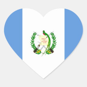 Guatemala Flag GT Herz-Aufkleber