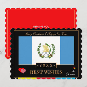 Guatemala Flag & Happy New Year/Best Wishs Card Feiertagskarte