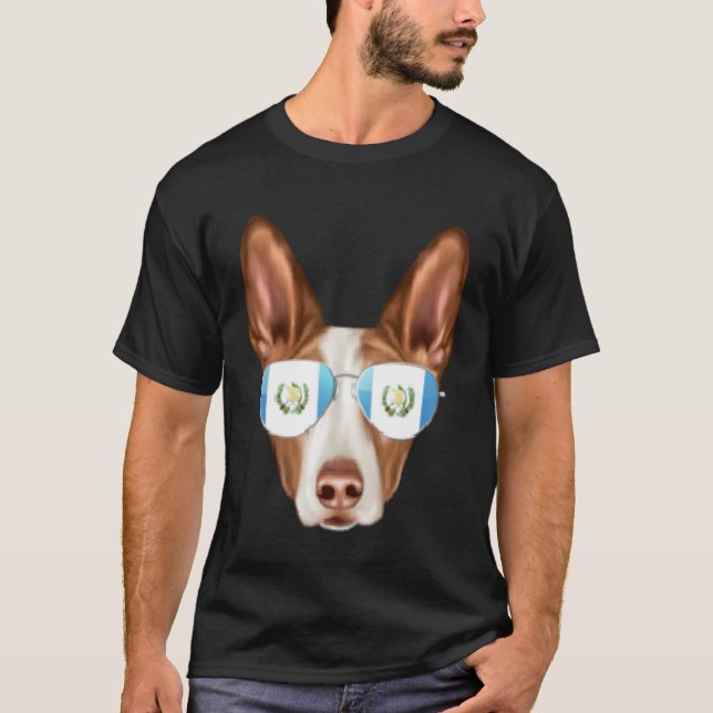 Guatemala Flag Ibizan Hound Dog Guatemala Pocket T-Shirt (Vorderseite)